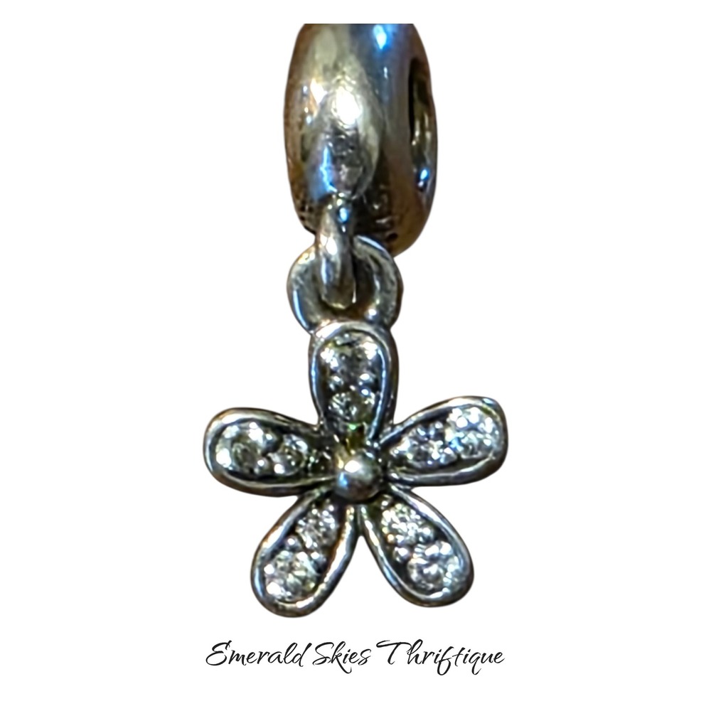 Authentic Pandora Charm Dazzling Daisy Dangle Sterling Silver 925 free ship